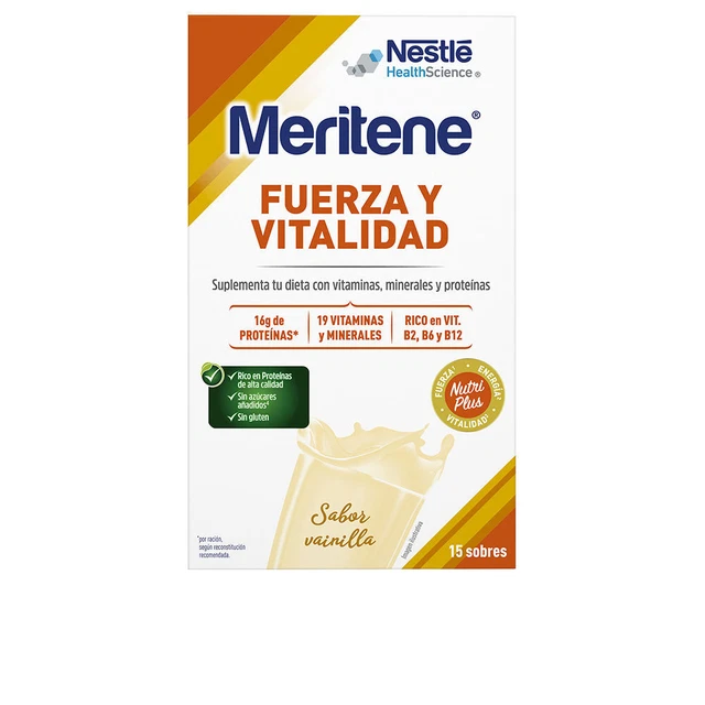 Ernährung Meritene unisex FUERZA Y VITALIDAD sobres #vainilla 15 x 30 gr