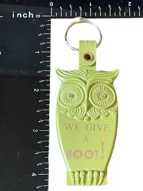 Vtg 1970s Plastic Owl Keychains We Give a Hoot! Payless Corvallis A wise Choice 3