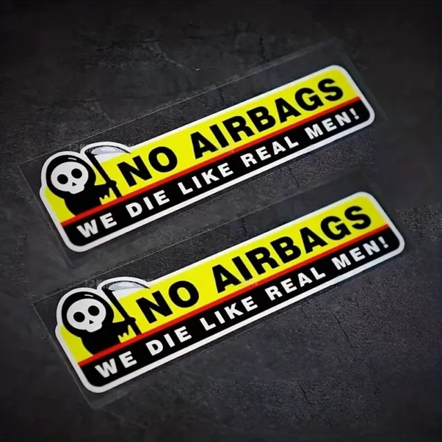 2pcs No Airbags We Die Like Real Man Aufkleber Vinyl Decal Sticker Auto Motorrad