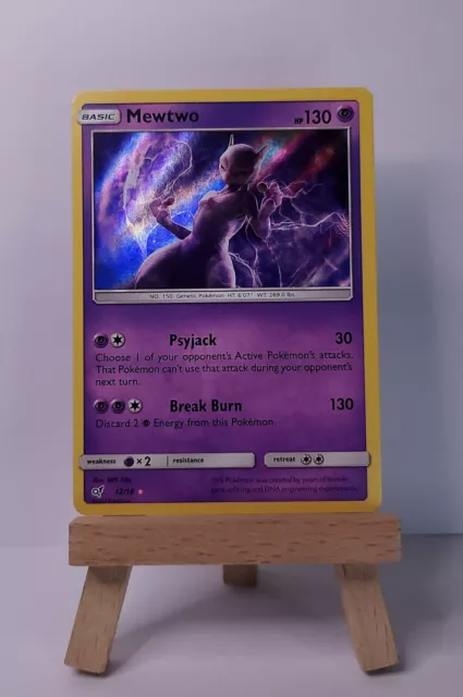 Mewtwo HOLO ULTRA RARE 12/18 SM Detective Pikachu SHINY Pokemon Card TCG NM  2019