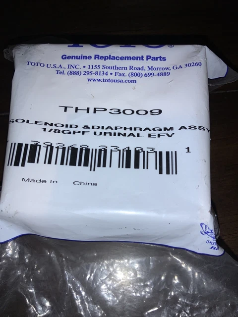 Toto THP3009 SOLENOID &DIAPHRAGM ASSY 1/8gpf urinal EFV , Black