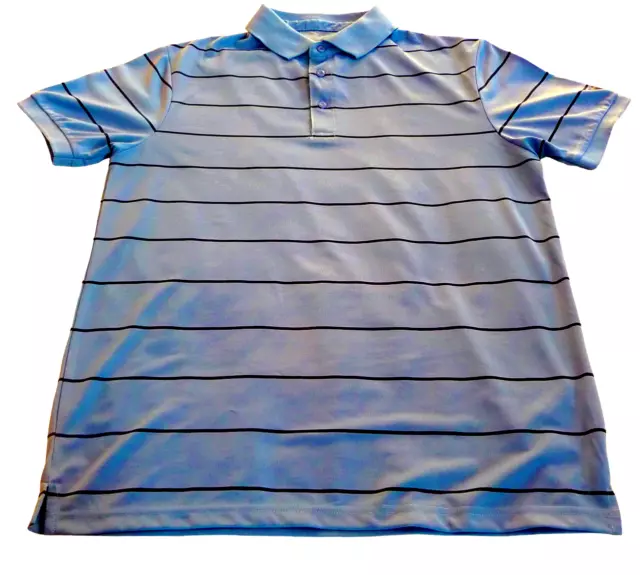 PALM GROVE Mens Polo Shirt Golf Top Blue Size S Short Sleeve Striped Activewear