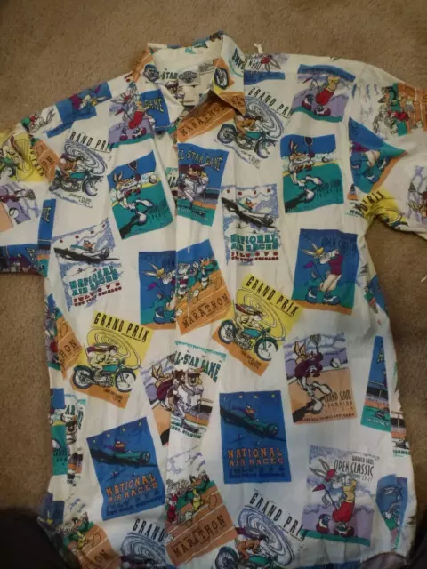 Vintage Acme Clothing Shirt Medium Looney Tunes Sports Motif Great Shape