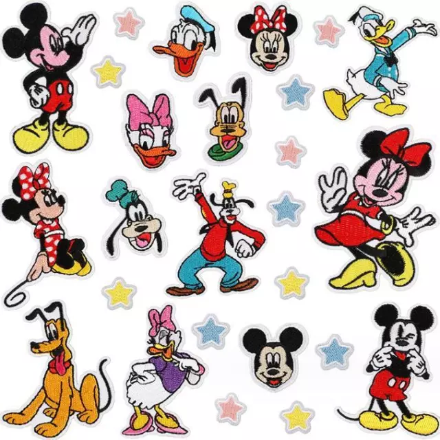 Minnie Mickey Embroidery Applique Patches Sew Iron On for Kids Clothes Jeansש