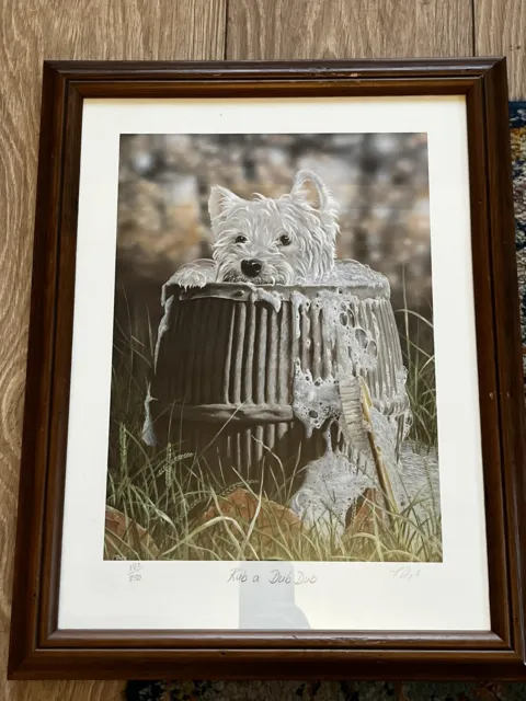 Vintage Paul Doyle Limited Edition Art Print West Highland Terrier Framed Rare