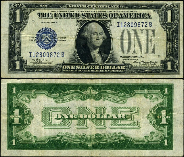 FR. 1605 $1 1928-E Silver Certificate I-B Block VF