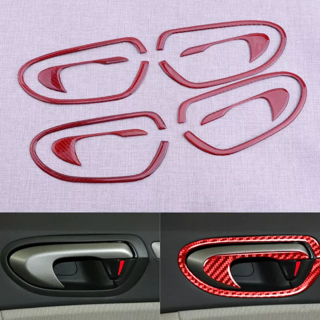 Carbon Fiber Car Interior Door Handle Cover Trim Fit for Honda Civic 8th 06-2011