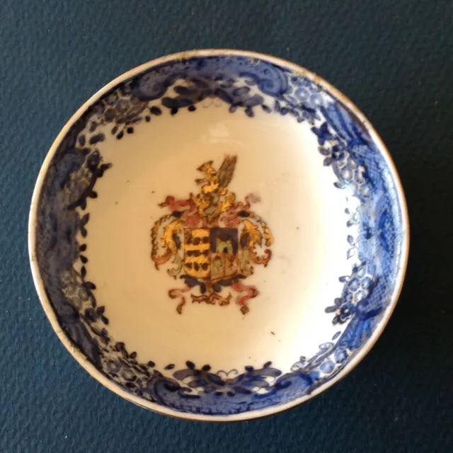 ~ Chinese Export Armorial Dish / Plate  Hand Painted Coat of Arms - 20th century