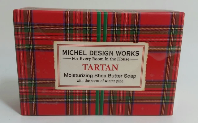 Michel Design Works 4.5 oz Shea Butter Bath Soap Bar Tartan Winter Pine Scent