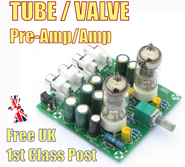 VALVE TUBE PREAMPLIFIER Stereo Amplifier Headphone PreAmp Audio 6J1/2