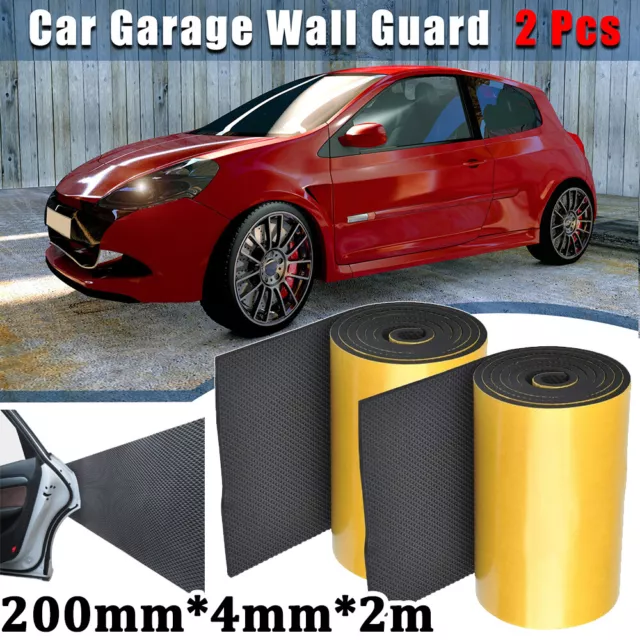 2x Car Door Protector Strip For Garage Foam Wall Guard Bumper Safety Parking 2M