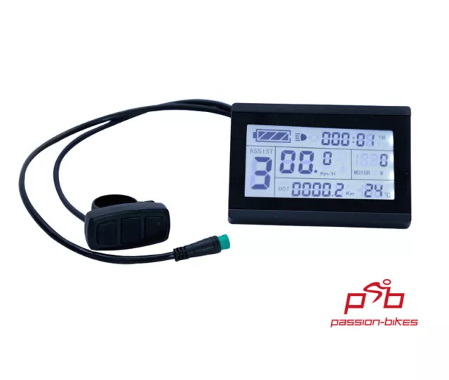 Passion-Bikes | E-Bike KT LCD3 Display für 24 V 36 V und 48 V Julet Stecker Tach