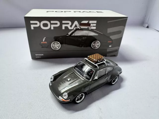 1:64 Pop Race Porsche Singer Grau Modellauto