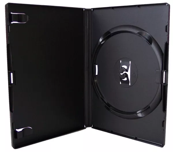 25 x Black Single Amaray DVD Cases – with 14 mm Spine for 1 Disc