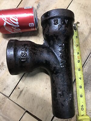 TYLER PIPE CAST IRON PIPE FITTING 2”Tee Tyler Texas Salvage Art Rust Industrial