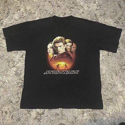 Vintage Star Wars Episode 2 Attack of the Clones Movie Promo Shirt Tee XL