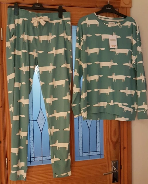 SCION AT NEXT Teal Mr Fox Design Pyjamas Size Medium Eur 40-42 New
