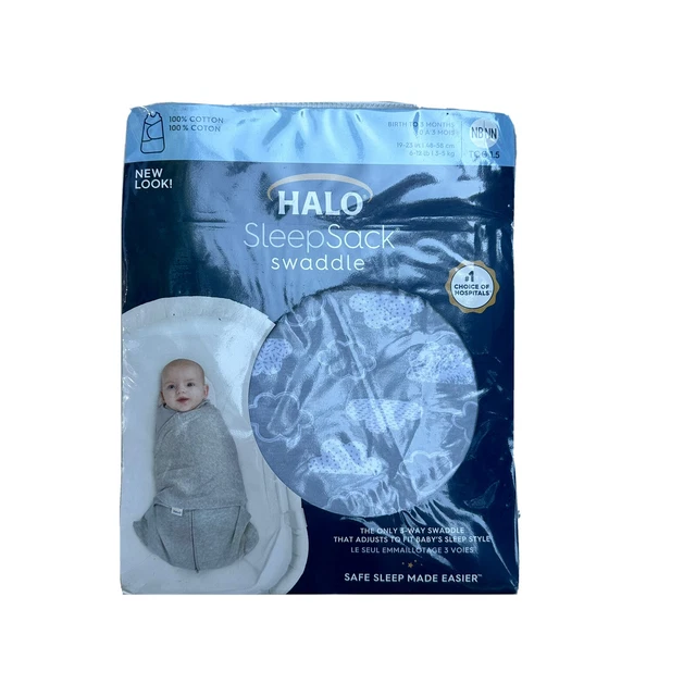 HALO Innovations Sleepsack 100% Cotton Swaddle Wrap - Clouds - NB