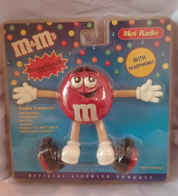M&M's Vintage Radio Shack Exclusive Am Fm Radio with Headphones Mini Radio New