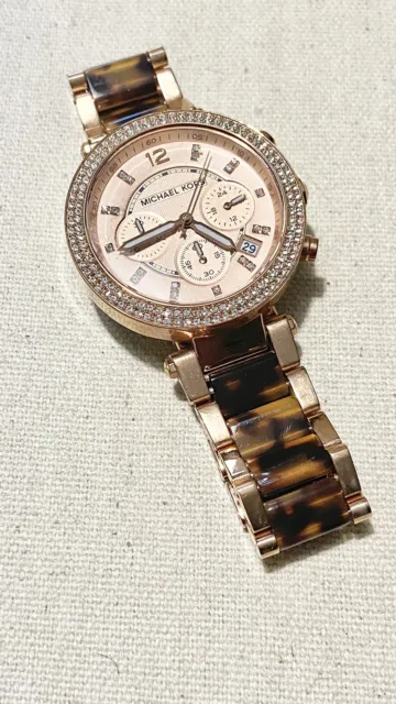 Michael Kors Parker Rose Gold & Tortoise Wristwatch. MK-5538.
