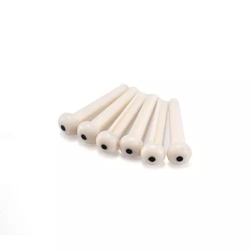 Set 6 PIROLI CHITARRA ACUSTICA Bianchi Punto nero -Spedizione Tracciata Italia