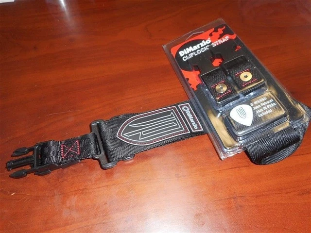 NEW DiMarzio ClipLock Quick Release 2" Guitar Strap, John Petrucci - RED THREAD
