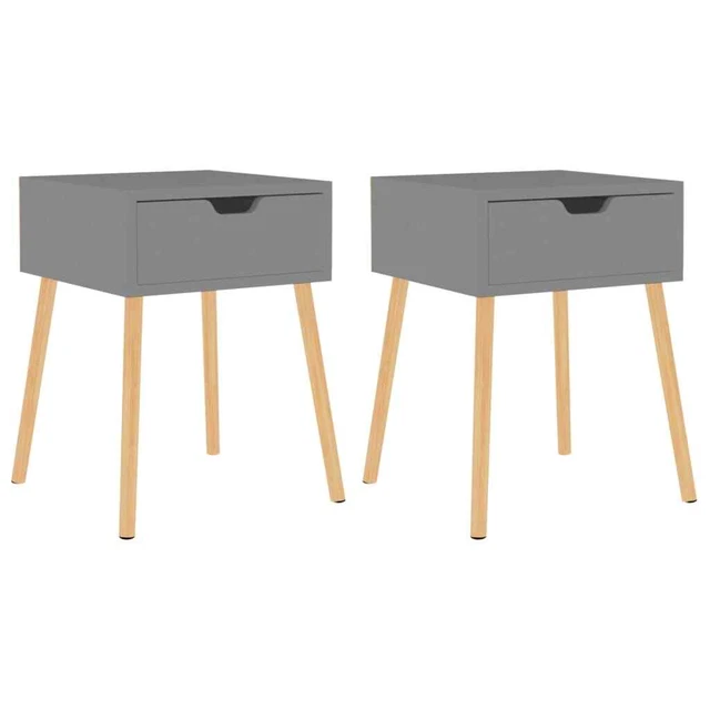 AX 2 Comodini Moderno Grigio 40x40x56cm Mobiletti Camera Eleganti Libri + 326800