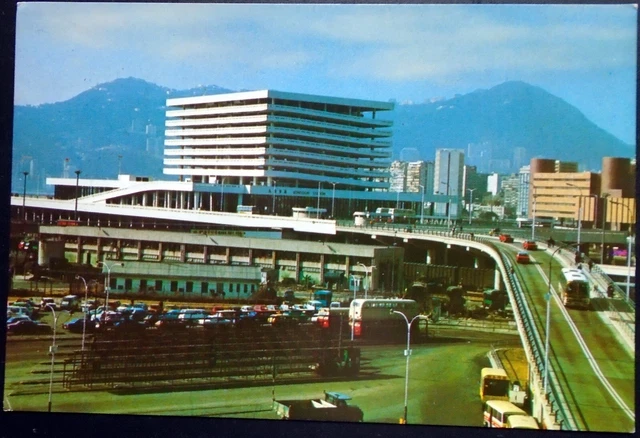 Vintage 4x6 Card Kowloon Canton Railway Terminal, Hong Kong China