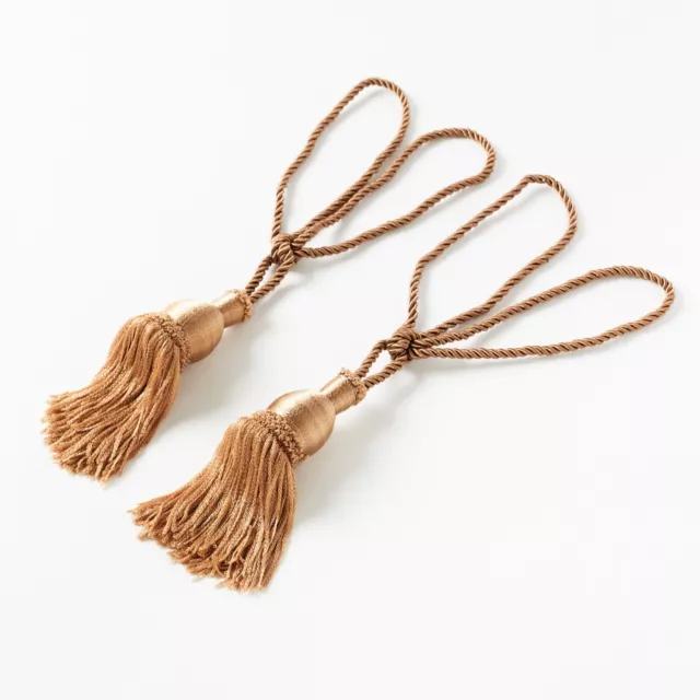 2-Pack Curtain Tie Rope Holdbacks, Tiebacks Tassels Home Window Drapery, Bell 3