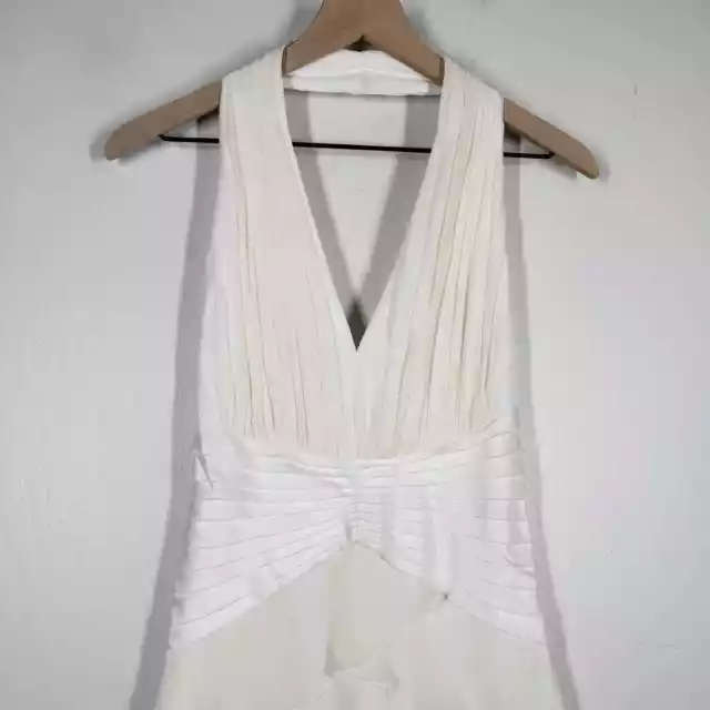 NEW Tadashi Tiered Ruffle Chiffon Wedding Dress 4 Off White Evening Cocktail NWT 2