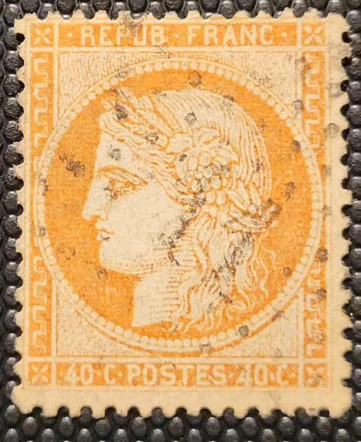 TIMBRE FRANCE 1870  CÉRÈS N°38c ORANGE oblitéré TTB. RECTO/VERSO