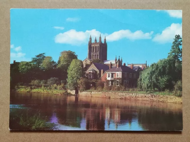 Postcard of The Cathedral, Hereford (Taken from River Wye). Photo Precision Ltd.