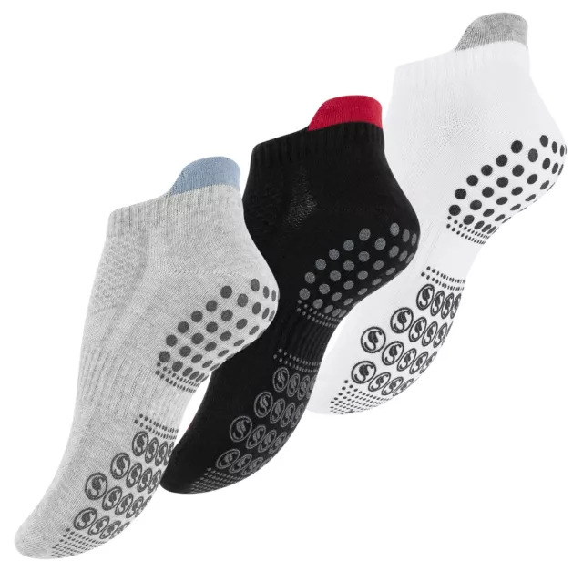 3 Paar Rutschfeste Sportsocken, Stoppersocken für Yoga, Pilates, Trampolin......