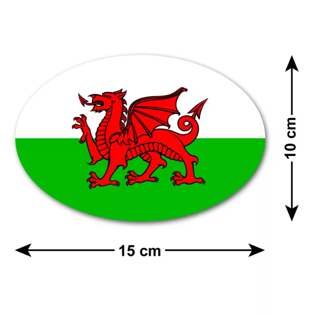 Adesivo/decalcomania auto drago gallese - bandiera nazionale del Galles - baner cymru