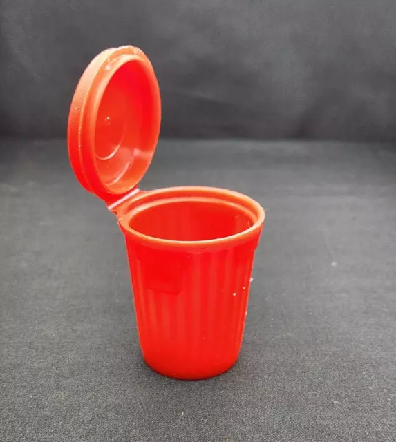 VTG Topps Red Garbage Trash Can Gum Candy Container Doll Size Toy VTG Topps Red Garbage Trash Can Gum Candy Container Doll Size Toy