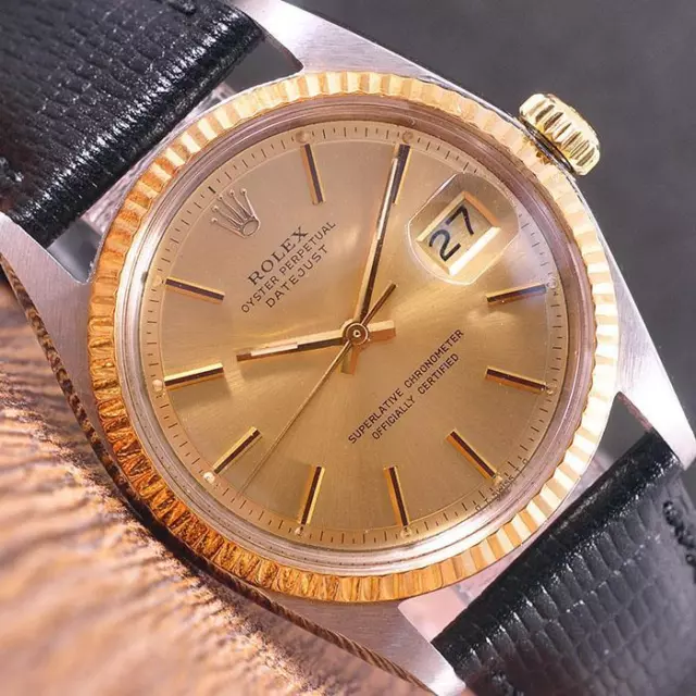 Rolex 1601 Champagne "Sigma" Dial DateJust Automatic 36mm Watch!