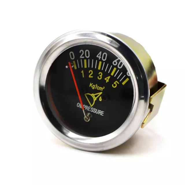 Black 2-Inch Car Oil Pressure Gauge Meter Metal Material 0 80 PSI Range