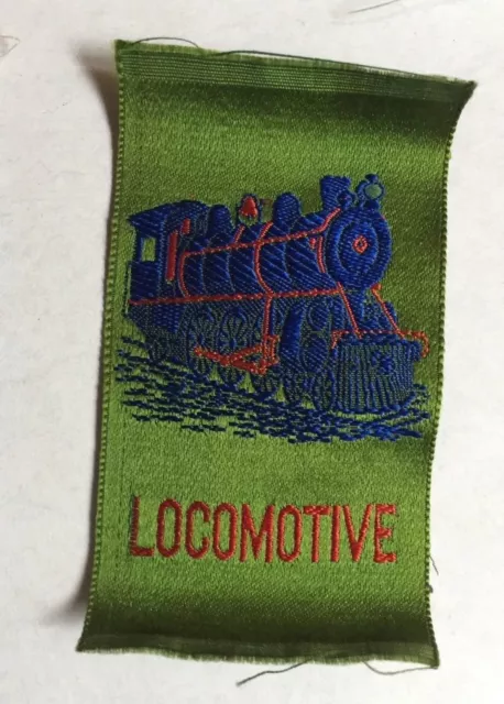 Vintage Tobacco Silk Woven Locomotive Train Railroad Green ~New Old Stock