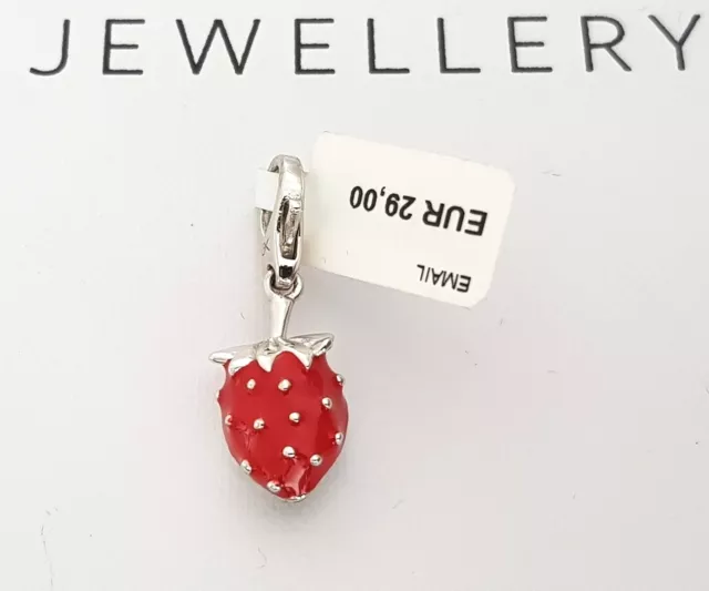 GOOIX CHARM Silber 925 er Charms Anhänger Erdbeere Emaille rot NEU 175