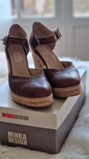 Tres belles Chaussures Escarpin cuir  talon Compensé en corde  MINKA DESIGN 40