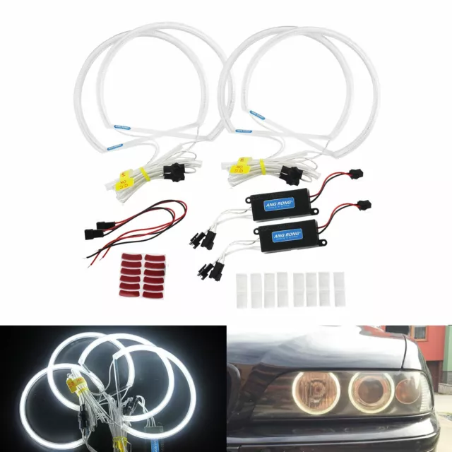 Kit 4 Anneaux BMW CCFL Angel Eyes Blanc 7000K Feux Phare SERIE 3 5 E36 E46 E39