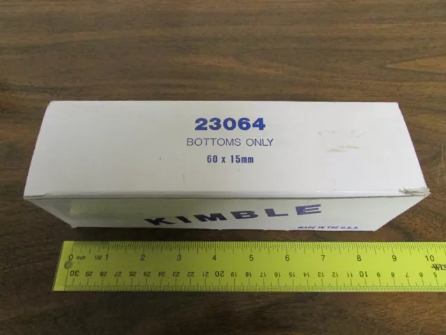 Kimble Kimax Petri Dish Bottoms Only Box of 12 No. 23064 60 X 15mm - New