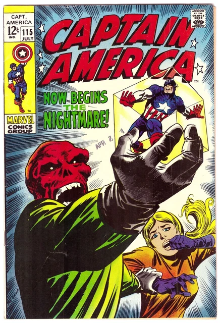 CAPTAIN AMERICA #115 (1969): Red Skull App.: NICE BOOK!