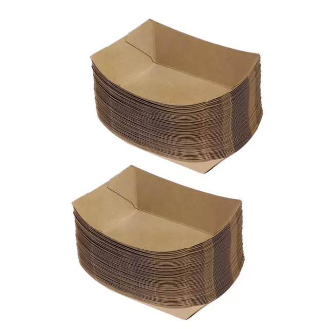 50 Pcs Kraft Paper Snack Plates Take Out Food Container Condiment Dish