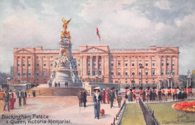 Cpa Illustrateur / Signature / Charles Flower / Buckingham Palace