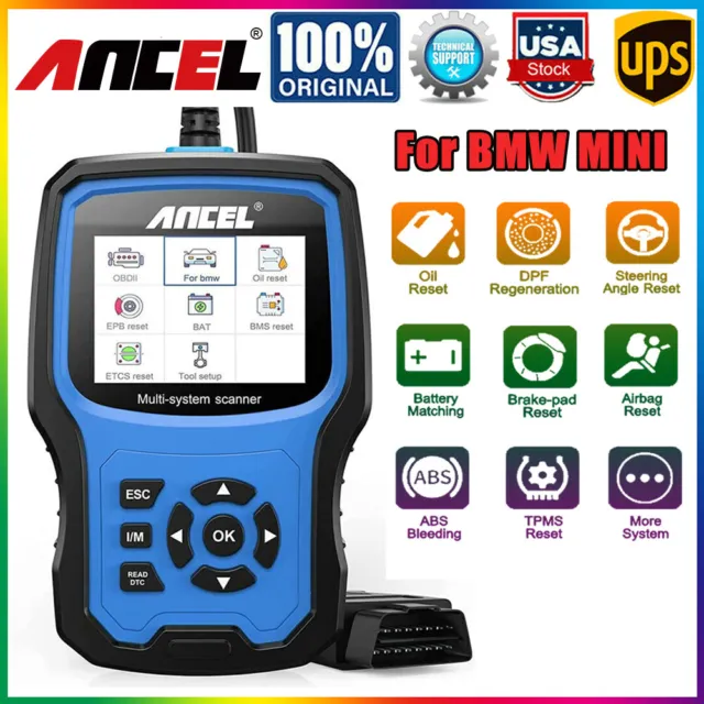 ANCEL BM700 For BMW OBD2 Scanner Battery Registration SRS Oil Reset Diagnostic