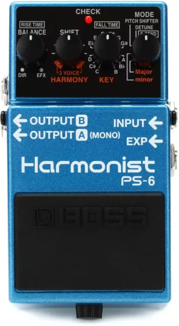 Boss PS-6 Harmoniseur Pitch Effets Guitare Pédale Bleu Créez 2or3 Voix Harmonies