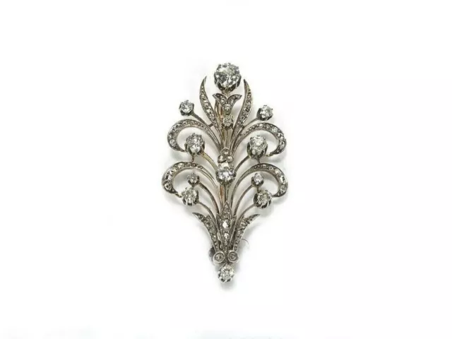 2.30Ct Round Created Diamond Cartier Wedding Brooch Pin 14k White Gold Plated 3