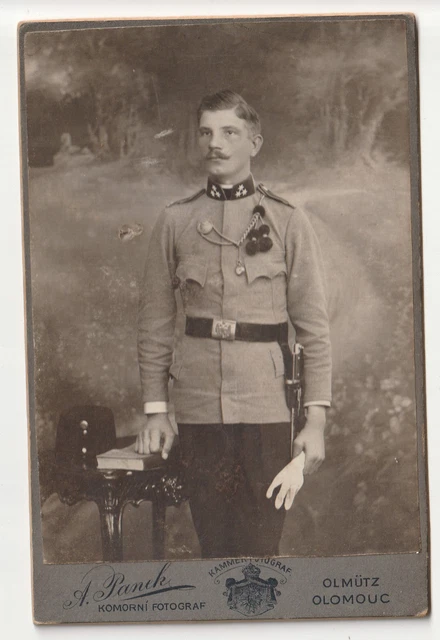 K. u. k.  Soldat, Portrait, Foto , Atelier A. Panek Olmütz , Tschechien