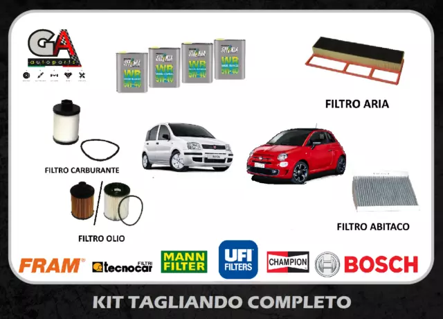 Kit Tagliando Fiat Panda 500 1.3 Multijet kw 55 51 + 4 L Selenia 5W40